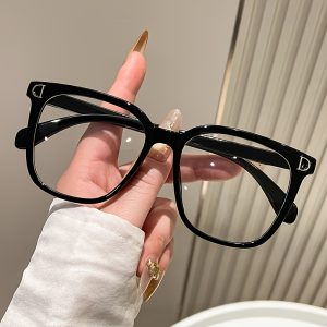 1 Pair of D-Shaped Internet Celebrity Plain Glasses, Suitable for Daily Wear, Fashionable And Casual, Unisex